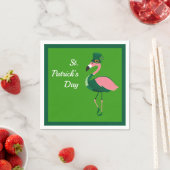 Flamingo Animal Green St Patrick's Day Serviette (Beispiel)