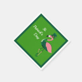 Flamingo Animal Green St Patrick's Day Serviette (Ecke)