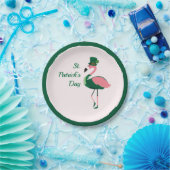 Flamingo Animal Pink St Patrick's Day Pappteller (Party)