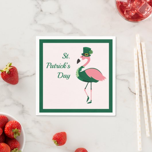 Flamingo Animal Pink St Patrick's Day Serviette (Beispiel)