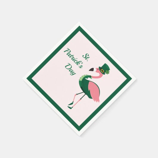Flamingo Animal Pink St Patrick's Day Serviette (Ecke)