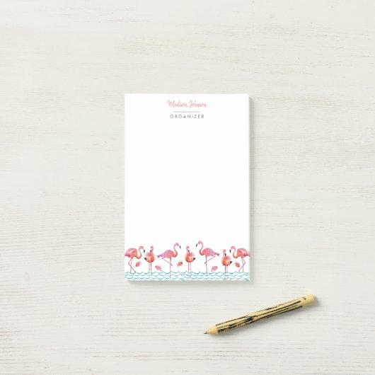 Flamingo | Anmerkungen | Sticky Notes Post-it Klebezettel (Auf Schreibtisch)