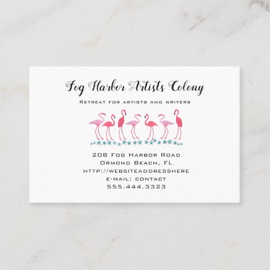 Flamingo Ansammlung Beach Lokale Visitenkarten Visitenkarte (Vorderseite)