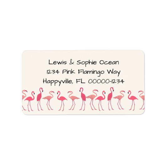 Flamingo Ansammlung Beach Residence Adressaufkleber (Vorne)
