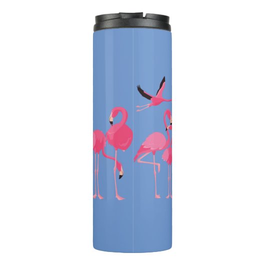 Flamingo-Ansammlung Thermosbecher (Rückseite)