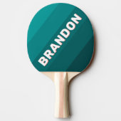 Flamingo Aqua Bold Stripes with Name Tischtennis Schläger (Rückseite)