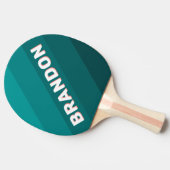 Flamingo Aqua Bold Stripes with Name Tischtennis Schläger (Seitenansicht)