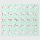 Flamingo Aqua Diamant Viel Glück Packpapier (Flach)