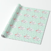 Flamingo Aqua Diamant Viel Glück Packpapier (Ungerollt)