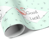 Flamingo Aqua Diamant Viel Glück Packpapier (Rolleneckpunkt)