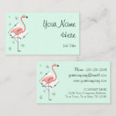 Flamingo-Aqua-Diamant-Visitenkarte-Seitentext Visitenkarte (Vorne/Hinten)