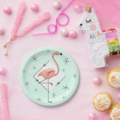 Flamingo Aqua-Diamantpapierplatte Pappteller (Party)