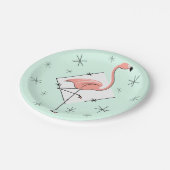 Flamingo Aqua-Diamantpapierplatte Pappteller (Schrägansicht)