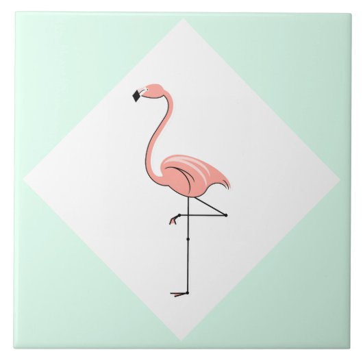 Flamingo Aqua Diamond drehend Fliese (Vorderseite)