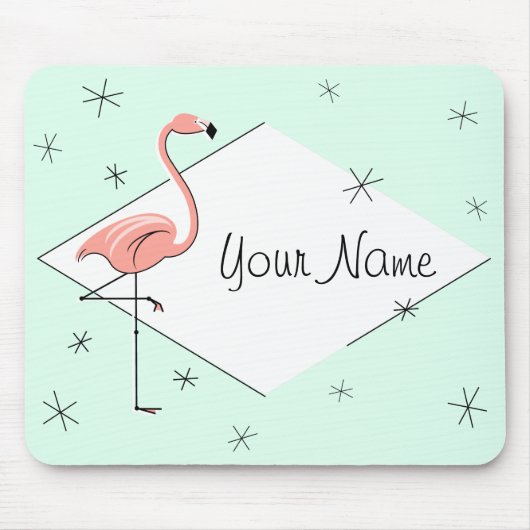 Flamingo Aqua Diamond Name mousepad (Vorne)