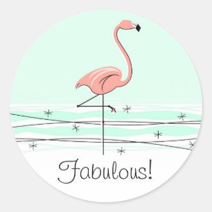Flamingo Aqua Fabulous Aufkleber! Runder Aufkleber