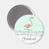 Flamingo Aqua Fabulous Magnet (Vorderseite/Rückseite)