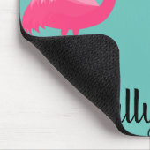 FLAMINGO AQUA GREEN FLORAL CUSTOMIZABLE Mouse Pad Mousepad (Ecke)