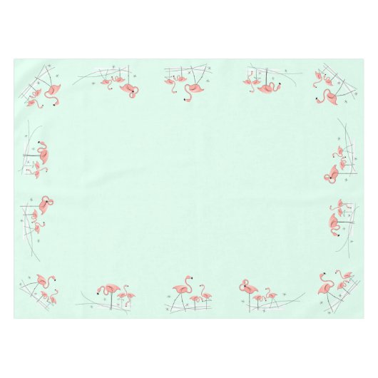 Flamingo-Aqua-Gruppengrenztischdecke Tischdecke (Vorderseite (Horizontal))