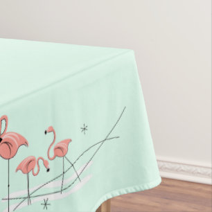 Flamingo-Aqua-Gruppengrenztischdecke Tischdecke