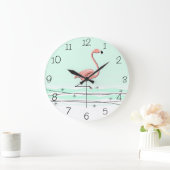Flamingo Aqua numbers clock round Große Wanduhr (Zuhause)