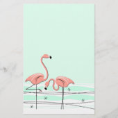 Flamingo Aqua Paar Schreibwaren Briefpapier (Vorderseite)