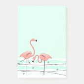 Flamingo-Aqua-Paarvertikale Post-it Klebezettel (Vorderseite)