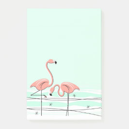 Flamingo-Aqua-Paarvertikale Post-it Klebezettel