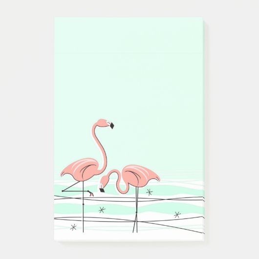 Flamingo-Aqua-Paarvertikale Post-it Klebezettel (Vorderseite)