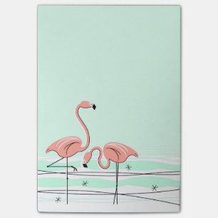 Flamingo-Aqua-Paarvertikale Post-it Klebezettel