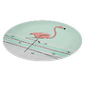 Flamingo Aqua Schneidebrett rund (Ecke)