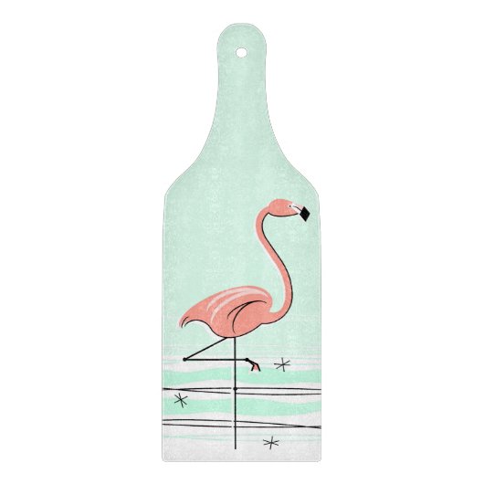 Flamingo Aqua Schneidpaddel Schneidebrett (Vorderseite)