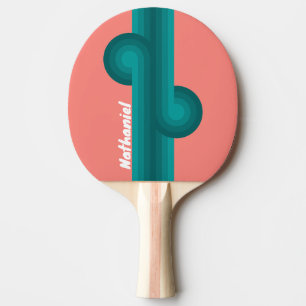 Flamingo Aqua Stripe Loop mit Namen Tischtennis Schläger