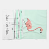 Flamingo Aqua Text Küchentuch (Horizontal)