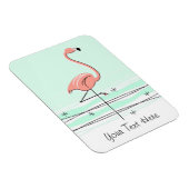 Flamingo Aqua Text Magnet flexibel (Rechte Seite)