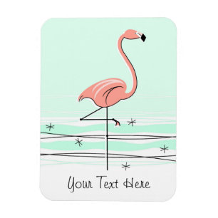 Flamingo Aqua Text Magnet flexibel