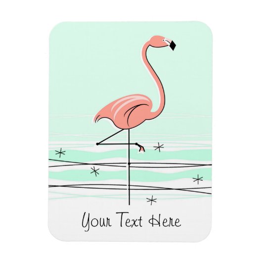 Flamingo Aqua Text Magnet flexibel (Vertikal)