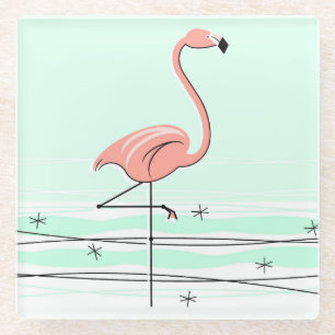 Flamingo Aqua Untersetzer Glas