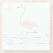 Flamingo Aqua Untersetzer Glas (Rückseite)