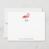 Flamingo Aquamarin und rosa Wasserfarbe Persönlich Mitteilungskarte (Vorderseite)