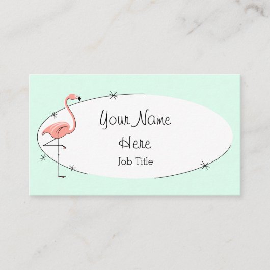 Flamingo-Aquaoval-Visitenkarte Visitenkarte (Vorderseite)