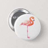 Flamingo-Aquarell Button (Vorne & Hinten)