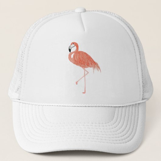 Flamingo-Aquarell-Fernlastfahrer-Hut Truckerkappe (Vorderseite)