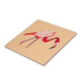 Flamingo Aquarell hübsche Kunst Fliese (Seite)