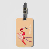 Flamingo Aquarell hübsche Kunst Gepäckanhänger (Vorderseite Vertikal)