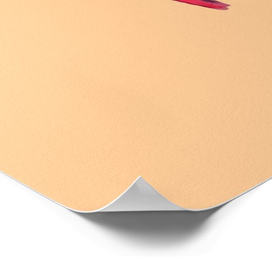 Flamingo Aquarell hübsche Kunst Poster (Ecke)