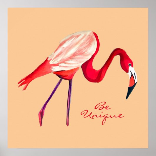 Flamingo Aquarell hübsche Kunst Poster (Vorne)