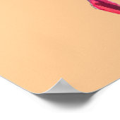 Flamingo Aquarell hübsche Kunst Poster (Ecke)