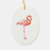 Flamingo-Aquarell Keramik Ornament (Hinten)