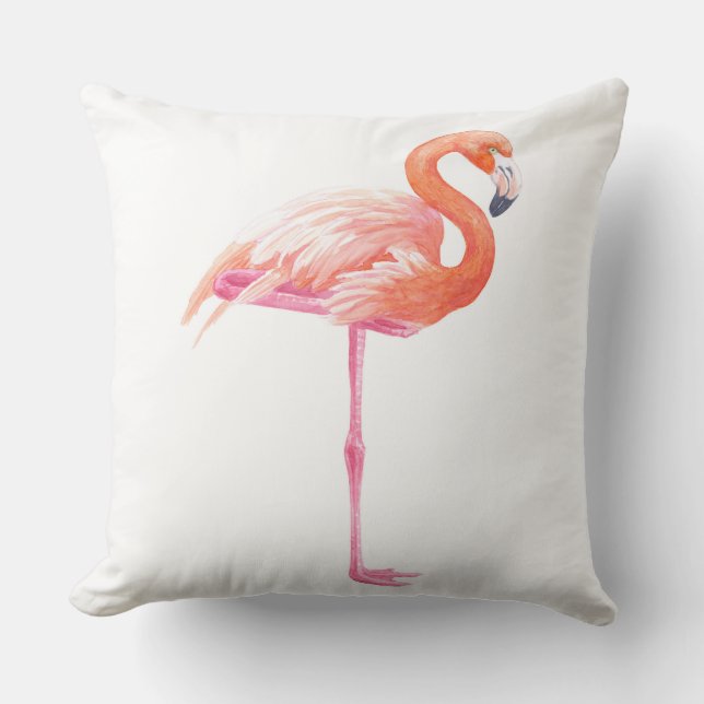 Flamingo-Aquarell Kissen (Vorderseite)